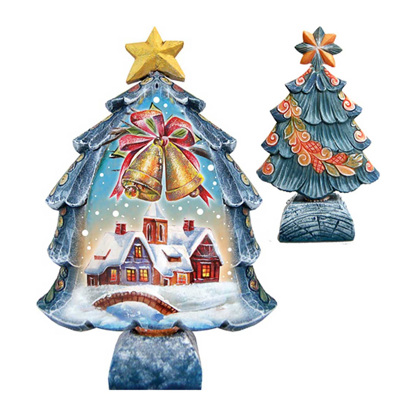 Christmas Tree Santa with Kids Handcrafted Christmas Figurine - G. DeBrekht - Christmas Santa Snowman Decor - 588033S-3