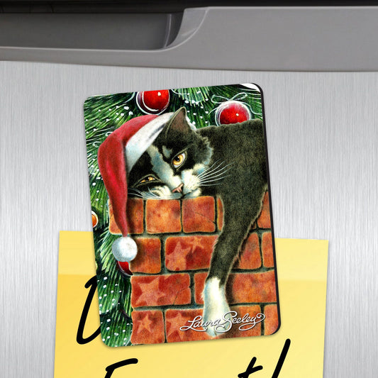 Peeking Tom Santa Cat Shape Refrigerator Magnets by Laura Seeley Set of 3-0