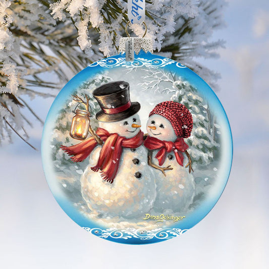 Snow Much in Love Glass Ornament Limited Edition by D. Gelsinger - Christmas Santa Snowman Decor - 73889-1708-0