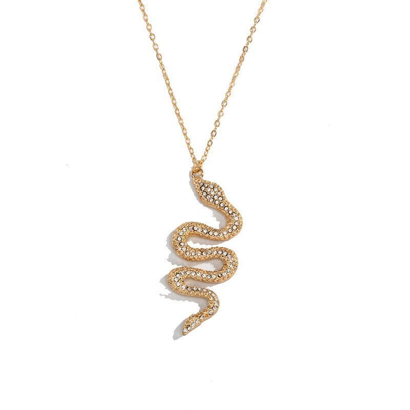 Snake necklace with diamond snake pendant necklace