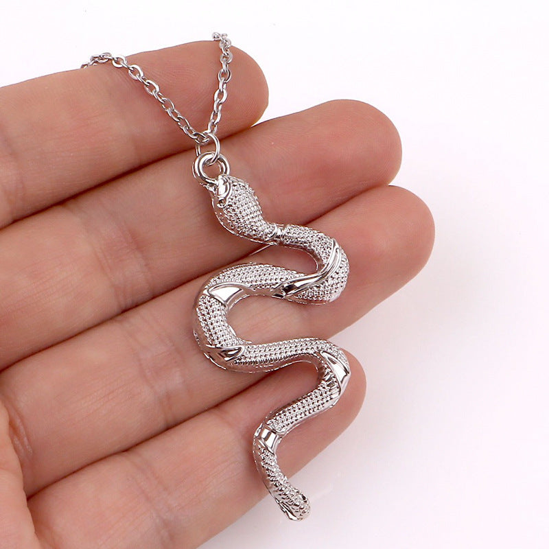 Snake Necklace Vintage Snake Pendant Sweater Chain