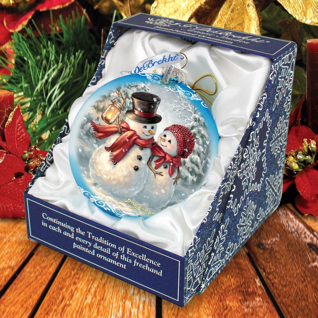 Snow Much in Love Glass Ornament Limited Edition by D. Gelsinger - Christmas Santa Snowman Decor - 73889-1708-3