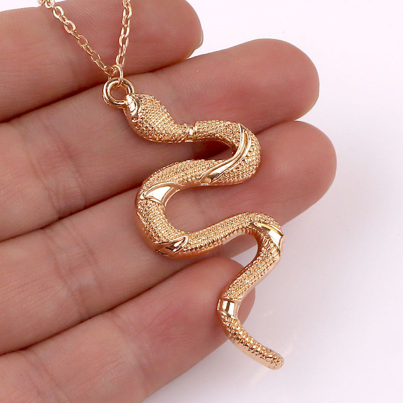 Snake Necklace Vintage Snake Pendant Sweater Chain