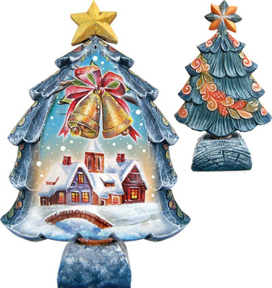 Christmas Tree Santa with Kids Handcrafted Christmas Figurine - G. DeBrekht - Christmas Santa Snowman Decor - 588033S-0