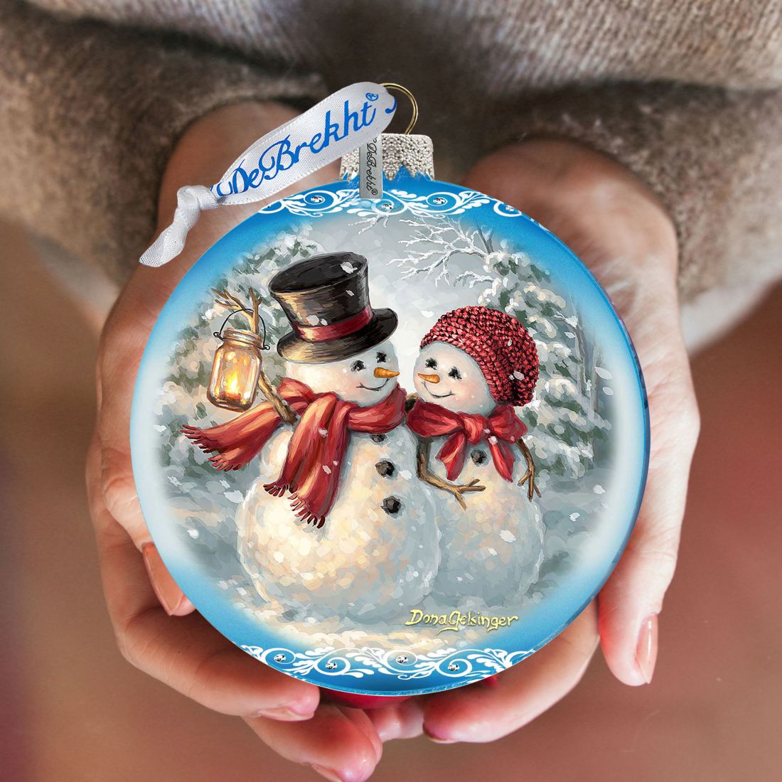 Snow Much in Love Glass Ornament Limited Edition by D. Gelsinger - Christmas Santa Snowman Decor - 73889-1708-1