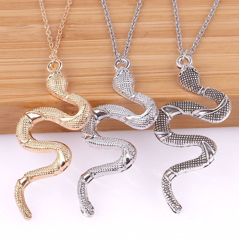 Snake Necklace Vintage Snake Pendant Sweater Chain